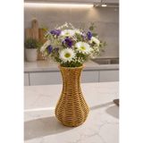 Bayev Riva Rattan 8154 Vazo Çok Amaçlı Dekoratif Rattan Örme Vazo