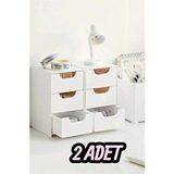 Bayev Tidy 2 Adet Mini Çekmece Organizer 3 Çekmeceli Çok Amaçlı Düzenleyici-takı Hobi Aksesuar Organizeri Beyaz