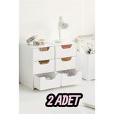 Bayev Tidy 2 Adet Mini Çekmece Organizer 3 Çekmeceli Çok Amaçlı Düzenleyici-Takı Hobi Aksesuar Organizeri