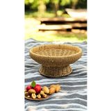 Bayev Yuvarlak 25 Cm Ayaklı Meyvelik 700786 Dekoratif Hasır Sunumluk