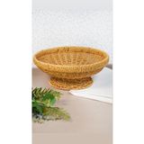 Bayev Yuvarlak 28cm Ayaklı Meyvelik 700787 Dekoratif Hasır Masa Üstü Meyvelik