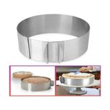 Bayev Yuvarlak Ayarlanabilir Pasta Kek Kalıbı Paslanmaz Çelik 16cm-30cm Boyut Ayarlı Oval Çember