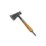 BAYGATO Çok Fonksiyonlu Mini Kamp Baltası, 25 cm, Dövme Çelik, Ahşap Sap, Deri Kılıf