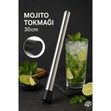 Bayguru 30 Cm Paslanmaz Çelik Mojito Tokmağı Kokteyl Ezici Muddler Bar Ekipmanı-Kokteyl Seti