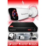 BAYICAM 1 Kameralı Kare 1 Dış Kamera Set 500 GB HDD Full HD Gece Görüşlü Güvenlik Kamerası Sistemi
