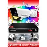 Bayicam 1 Kameralı Süper 1 Dış Kamera Set 100 GB 5 MP 2K Net Renkli Gece Görüşlü Güvenlik Kamerası Sistemi