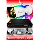 Bayicam 1 Kameralı Süper 1 Dış Kamera Set 320 GB 5 MP 2K Net Renkli Gece Görüşlü Güvenlik Kamerası Sistemi