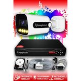 Bayicam 1 Kameralı Ultra 1 Dış Kamera Set 500 GB 5 MP 2K Net Renkli Gece Görüşlü Güvenlik Kamerası Sistemi