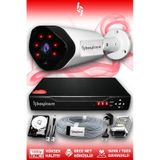 BAYICAM 1 Kameralı Uzay 1 Dış Kamera Set 100 GB HDD Full HD Gece Görüşlü Güvenlik Kamerası Sistemi