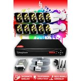 Bayicam 10 Kameralı Süper 10 Dış Kamera Set HDD'siz 5 MP 2K Net Renkli Gece Görüşlü Güvenlik Kamerası Sistemi
