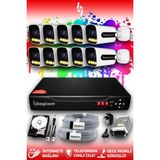 Bayicam 10 Kameralı Ultra 10 Dış Kamera Set 320 GB 5 MP 2K Net Renkli Gece Görüşlü Güvenlik Kamerası Sistemi