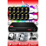 Bayicam 10 Kameralı Ultra 10 Dış Kamera Set 500 GB 5 MP 2K Net Renkli Gece Görüşlü Güvenlik Kamerası Sistemi