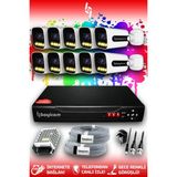 Bayicam 10 Kameralı Ultra 10 Dış Kamera Set HDD'siz 5 MP 2K Net Renkli Gece Görüşlü Güvenlik Kamerası Sistemi