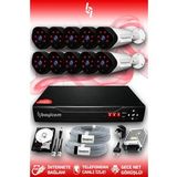 BAYICAM 10 Kameralı Uzay 10 Dış Kamera Set 2 TB HDD Full HD Gece Görüşlü Güvenlik Kamerası Sistemi