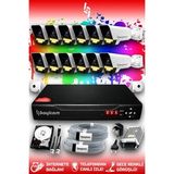 Bayicam 12 Kameralı Süper 12 Dış Kamera Set 2 TB 5 MP 2K Net Renkli Gece Görüşlü Güvenlik Kamerası Sistemi