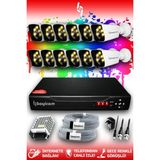 Bayicam 12 Kameralı Süper 12 Dış Kamera Set HDD'siz 5 MP 2K Net Renkli Gece Görüşlü Güvenlik Kamerası Sistemi