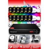 Bayicam 12 Kameralı Ultra 12 Dış Kamera Set 1 TB 5 MP 2K Net Renkli Gece Görüşlü Güvenlik Kamerası Sistemi