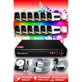 Bayicam 12 Kameralı Ultra 12 Dış Kamera Set 100 GB 5 MP 2K Net Renkli Gece Görüşlü Güvenlik Kamerası Sistemi