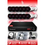 BAYICAM 12 Kameralı Uzay 12 Dış Kamera Set 2 TB HDD Full HD Gece Görüşlü Güvenlik Kamerası Sistemi