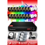 Bayicam 16 Kameralı Süper 16 Dış Kamera Set 1 TB 5 MP 2K Net Renkli Gece Görüşlü Güvenlik Kamerası Sistemi