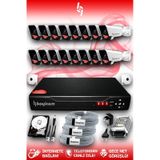 Bayicam 16 Kameralı Süper 16 Dış Kamera Set 2 TB 5 MP 2K Net Gece Görüşlü Güvenlik Kamerası Sistemi