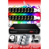Bayicam 16 Kameralı Ultra 16 Dış Kamera Set 2 TB 5 MP 2K Net Renkli Gece Görüşlü Güvenlik Kamerası Sistemi