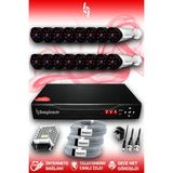 BAYICAM 16 Kameralı Uzay 16 Dış Kamera Set HDD'siz Full HD Gece Görüşlü Güvenlik Kamerası Sistemi