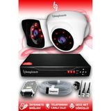 BAYICAM 2 Kameralı Kare 1 İç Kamera Set HDD'siz Full HD Gece Görüşlü Güvenlik Kamerası Sistemi