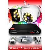 Bayicam 2 Kameralı Süper 1 İç Kamera Set HDD'siz 5 MP 2K Net Renkli Gece Görüşlü Güvenlik Kamerası Sistemi