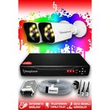 Bayicam 2 Kameralı Süper 2 Dış Kamera Set HDD'siz 5 MP 2K Net Renkli Gece Görüşlü Güvenlik Kamerası Sistemi