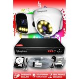 Bayicam 2 Kameralı Ultra 1 İç Kamera Set 100 GB 5 MP 2K Net Renkli Gece Görüşlü Güvenlik Kamerası Sistemi