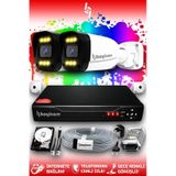 Bayicam 2 Kameralı Ultra 2 Dış Kamera Set 2 TB 5 MP 2K Net Renkli Gece Görüşlü Güvenlik Kamerası Sistemi