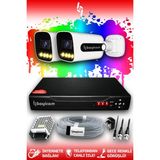 Bayicam 2 Kameralı Ultra 2 Dış Kamera Set HDD'siz 5 MP 2K Net Renkli Gece Görüşlü Güvenlik Kamerası Sistemi