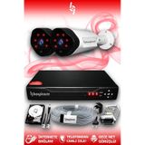 BAYICAM 2 Kameralı Uzay 2 Dış Kamera Set 2 TB HDD Full HD Gece Görüşlü Güvenlik Kamerası Sistemi
