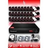 BAYICAM 24 Kameralı Panda 24 Dış Kamera Set 250 GB HDD Full HD Gece Görüşlü Güvenlik Kamerası Sistemi