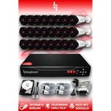 BAYICAM 24 Kameralı Uzay 24 Dış Kamera Set 2 TB HDD Full HD Gece Görüşlü Güvenlik Kamerası Sistemi