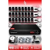 Bayicam 24 Kameralı Zebra 24 Dış Kamera Set 320 GB 5 MP 2K Net Gece Görüşlü Güvenlik Kamerası Sistemi