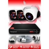 BAYICAM 3 Kameralı Panda 1 İç Kamera Set HDD'siz Full HD Gece Görüşlü Güvenlik Kamerası Sistemi