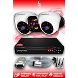 BAYICAM 3 Kameralı Panda 2 İç Kamera Set HDD'siz Full HD Gece Görüşlü Güvenlik Kamerası Sistemi