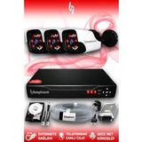 BAYICAM 3 Kameralı Panda 3 Dış Kamera Set 2 TB HDD Full HD Gece Görüşlü Güvenlik Kamerası Sistemi