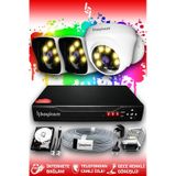 Bayicam 3 Kameralı Süper 1 İç Kamera Set 1 TB 5 MP 2K Net Renkli Gece Görüşlü Güvenlik Kamerası Sistemi