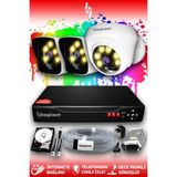 Bayicam 3 Kameralı Süper 1 İç Kamera Set 250 GB 5 MP 2K Net Renkli Gece Görüşlü Güvenlik Kamerası Sistemi
