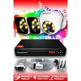 Bayicam 3 Kameralı Süper 1 İç Kamera Set HDD'siz 5 MP 2K Net Renkli Gece Görüşlü Güvenlik Kamerası Sistemi