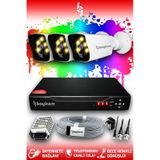 Bayicam 3 Kameralı Süper 3 Dış Kamera Set HDD'siz 5 MP 2K Net Renkli Gece Görüşlü Güvenlik Kamerası Sistemi