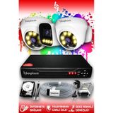 Bayicam 3 Kameralı Ultra 2 İç Kamera Set 100 GB 5 MP 2K Net Renkli Gece Görüşlü Güvenlik Kamerası Sistemi