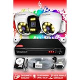 Bayicam 3 Kameralı Ultra 2 İç Kamera Set 250 GB 5 MP 2K Net Renkli Gece Görüşlü Güvenlik Kamerası Sistemi