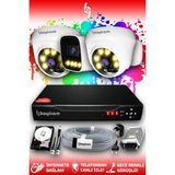 Bayicam 3 Kameralı Ultra 2 İç Kamera Set 500 GB 5 MP 2K Net Renkli Gece Görüşlü Güvenlik Kamerası Sistemi