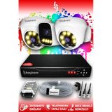Bayicam 3 Kameralı Ultra 2 İç Kamera Set HDD'siz 5 MP 2K Net Renkli Gece Görüşlü Güvenlik Kamerası Sistemi
