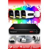 Bayicam 3 Kameralı Ultra 3 Dış Kamera Set HDD'siz 5 MP 2K Net Renkli Gece Görüşlü Güvenlik Kamerası Sistemi