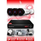 BAYICAM 3 Kameralı Uzay 3 Dış Kamera Set 1 TB HDD Full HD Gece Görüşlü Güvenlik Kamerası Sistemi